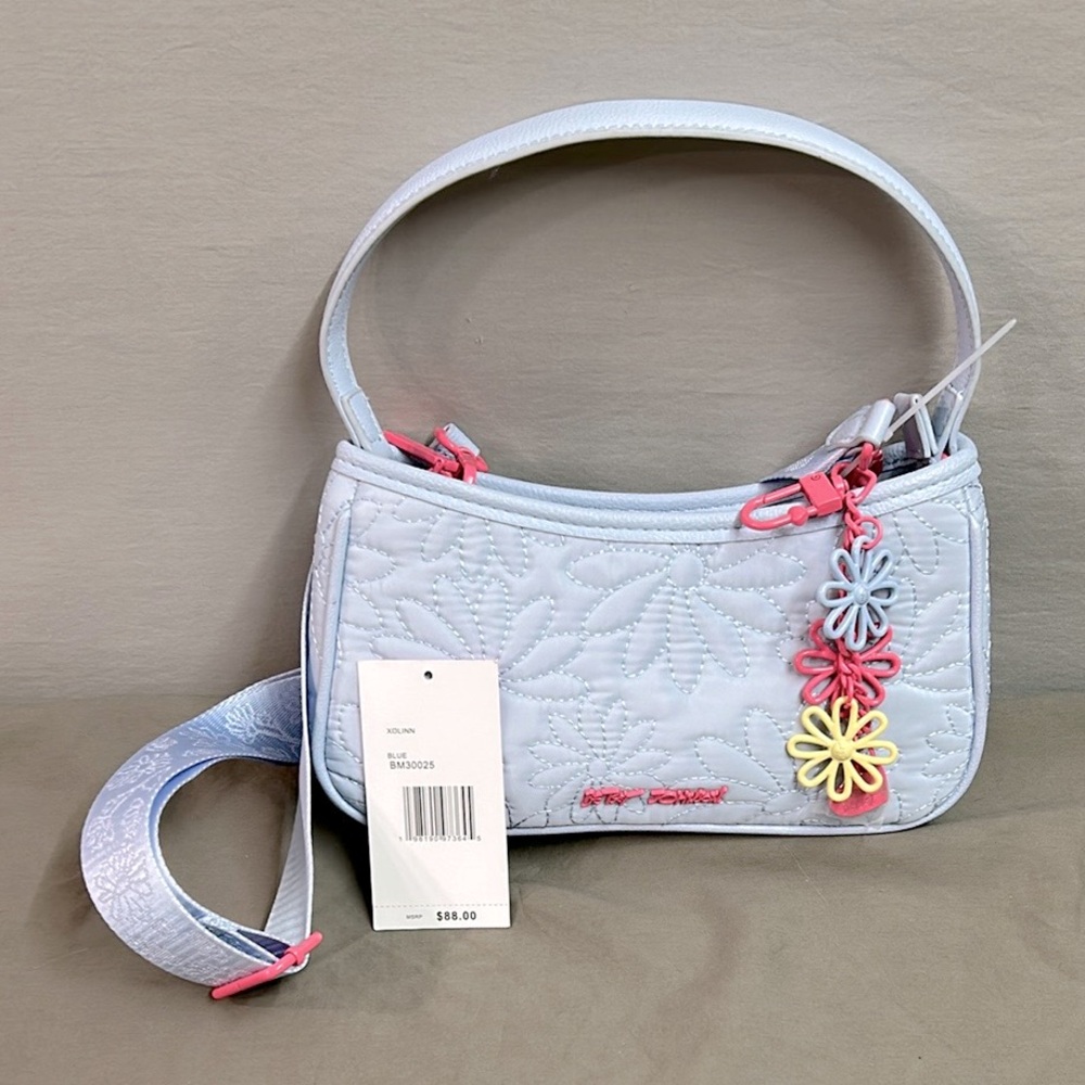 Betsey Johnson XOLINN Quilted Handbag with Floral Accents